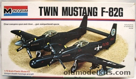 Monogram 1/72 TWO Twin Mustang F-82G Day Or Night Fighters - White Box Issue, 7501-0175 plastic model kit